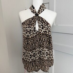 A.L.C. Animal Print Halter Blouse